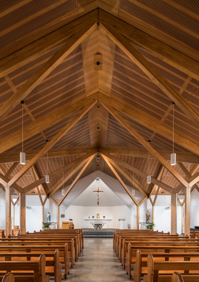 St Patricks Church. Image courtesy of the Timber Design Centre. Photograph by Stephen Goodenough.